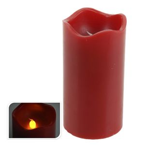 Echtwachs LED Kerze 7x13cm rot Echtwachskerze mit Timer Funktion