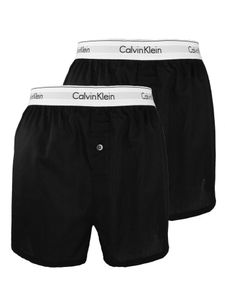 Calvin Klein Herren Slim Fit Boxershorts mit 2er-Packung, Schwarz S