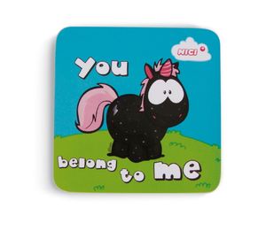 Nici Untersetzer Einhorn Korkuntersetzer 9,5x9,5cm Botschaft "You belong to me" für Gläser Tassen Becher Tischuntersetzer 42456 (2er-Set = 2 Stück)