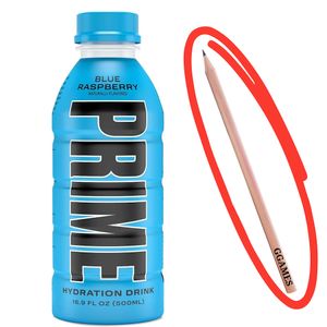 Prime Energy Drink Blau - Blue Rasperry - Hydration - 500 ml - Logan Paul & KSI + GGAMES Bleistift