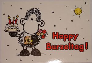 sheepworld - 50579 - Postkarte, Nr. 78, Geburtstag, Schaf, Happy Burzeltag!, Pappe