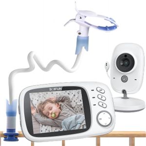 BOIFUN Dětská chůvička s kolébkou, 3,2'' video chůvička, chůvička s kamerou s VOX, interkomem, nočním viděním, digitálním zoomem, sledováním teploty