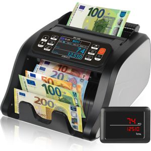 Jubula MV-300 Geldzählmaschine für gemischte Geldscheine & Falschgelddetektor | Sicher | Exakt | EUR USD GBP | Banknotenzähler | Geldzähler | Banknotenzählmaschine | Geldscheinzähler