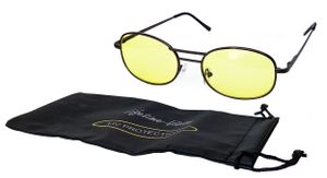 NACHTSICHT BRILLE mit Beutel UV-Protection blendfreie Linsen Auto Nachtsichtbrille Nachtfahrbrille Kontrastbrille Kontrast 78 (aus Metall)