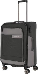 Travelite Látkový cestovní kufr Viia 4w M Anthracite 70/80 l