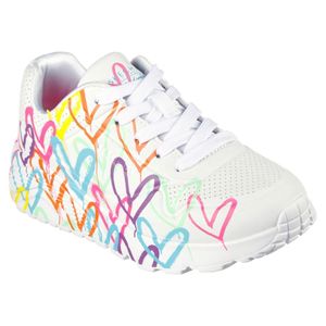 SKECHERS 314064L/WMN Uno Lite-Spread The Love Kinder Mädchen Damen Sneaker Turnschuhe weiß/bunt/neon, Größe:39, Farbe:Weiß
