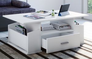 VCM Holz Beistelltisch Couchtisch Sofatisch Wohnzimmertisch Schublade Junata Weiß VCM Holz Beistelltisch Couchtisch Sofatisch Wohnzimmertisch Schublade Junata Weiß