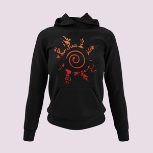 Damen Hoodie Kapuzenpullover Naruto Shippuden Siegel Minato Fuchs Symbol Women Anime Manga Shirt