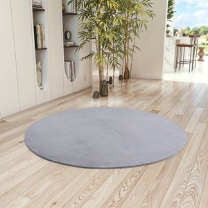 Teppium Waschbarer Kurzflor Teppich, rutschfest & weich, Modernes Einfarbig Design für Wohnzimmer, Schlafzimmer, Grösse 80 cm Rund