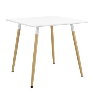 [sk.casa] Jedálenský stôl štvorcový 80x80x74cm biely matný buk Kuchynský stôl pre 3 osoby Jedálenský stôl Retro