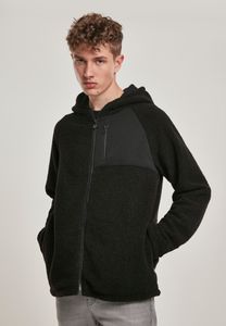Bunda Urban Classics Hooded Sherpa Zip Jacket black - S