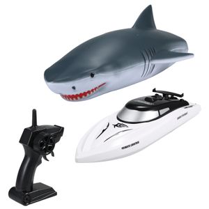 RC Boot Ferngesteuerte Boote 2,4 GHz RC Boot Hai Spielzeug Geschenk mit abnehmbarer Haischale fuer Kinder Erwachsene Jungen
