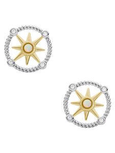 Fossil JFS00574998 Damen Ohrstecker Nordstern Edelstahl Bicolor Gold