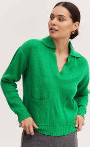 b.young BYOLIA COLLAR JUMPER Damen Kurzer Strickpullover Grobstrick Pullover mit V-Ausschnitt und Umlegekragen