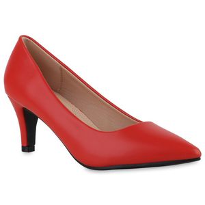 VAN HILL Damen Spitze Pumps Stiletto Klassische Spitze Schuhe 840473, Farbe: Rot, Größe: 36
