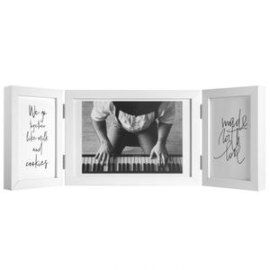 Henzo Fotorahmen - Piano Triple Swing Querformat - Collagerahmen für 3 Fotos - Fotoformat 10x15,15x20 cm - Weiß