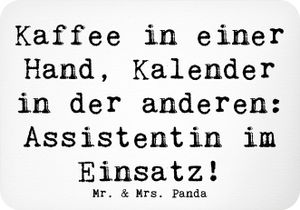 Mr. & Mrs. Panda Magnet Spruch Assistentin im Einsatz - Weiß - Geschenk, Pinnwandmagnet, personalisierte Geschenke, Wertschätzung, Personalisiert, Danke, Notiz Magnet