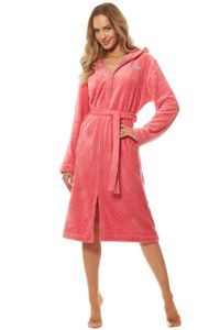Dámský župan 9156 ZPPR - dlouhý - na zip Sytě červená (amarant) 2XL