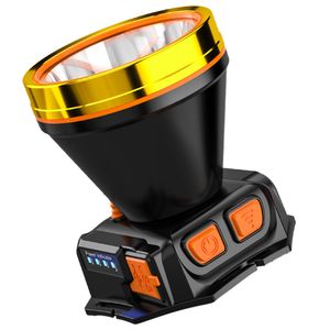 Stirnlampe Led Wiederaufladbar, Headlamp für Joggen Camping Radfahren Wander Angeln,(T110-55 Docht, gelbes Licht)