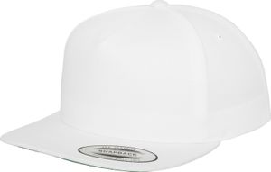FLEXFIT 6007 | Classic 5 Panel Snapback Cap / Czapka / Kapelusz - Kolor: Biały - Rozmiar: Jeden rozmiar