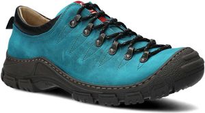NAGABA Wanderschuhe Herren Trekkingschuhe Männer Echtleder Türkis, 45