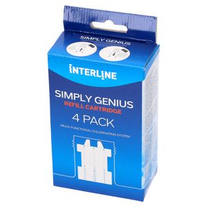 Simply Genius 4er-Pack Nachfüllpatronen für Chlordosierer des Poolwassers; geeignet für empfindliche Haut
