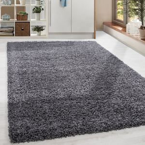 Shaggy Hochflor Langflor Teppich Soft Wohnzimmerteppich Farbe Grau Einfarbig, Grösse:300x400 cm