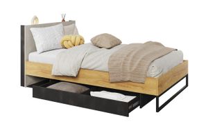 Furniture24 Bett TEEN FLEX TF-17 mit Schublade Lattenrost 120x200 cm und Led Beleuchting in Kopfteil