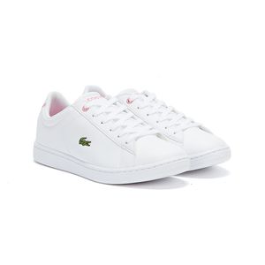 Lacoste Carnaby EVO Weiße Pastell Rosa Sneaker für Jugendliche
