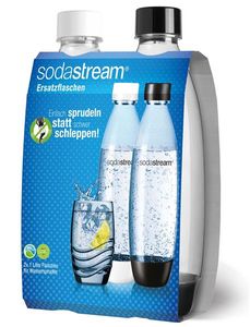 Soda Stream Duopack PET Fuse Ersatzflaschen 1 Liter schwarz / weiß