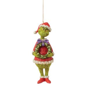 Jim Shore - Christmas Accessories 'Grinch with Wreath (Ornament) N' 2021
