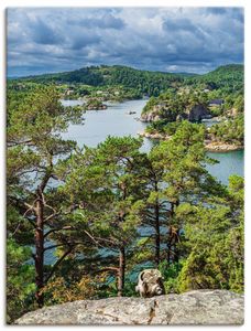 ARTland Leinwandbilder Landschaft auf Riveneset in Norwegen Größe: 60x80 cm