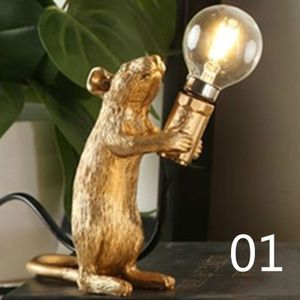 Mäuse Tischlampe Schreibtischlampe Dekolampe Nachttischlampe Harzlampe Weißes LichtNachbildung für Schlafzimmer (mit Glühbirne)