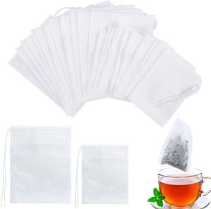 200 Stück Leere Teebeutel Selbstbefüllen, 2 Größen Tee Filterbeutel mit Kordelzug Feine Teefilter Tasche für Losen Tee Gewürze Kräuterpulver(9x7cm&7x5cm)
