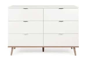 finori Kommode Göteborg weiß 120 cm Nachbildung Sonoma Eiche Wohnzimmerkommode