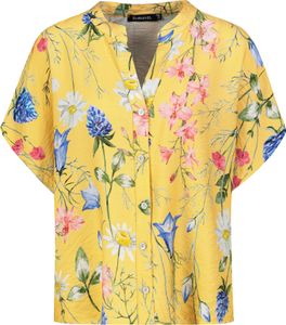 Sublevel Blumenprint Bluse Leger mit Knöpfen und Kurzarm Größe: L-XL