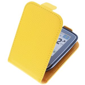 foto-kontor Tasche kompatibel mit Abbott Freestyle Libre 3 Hülle Flip Style gelb Schutzhülle Case