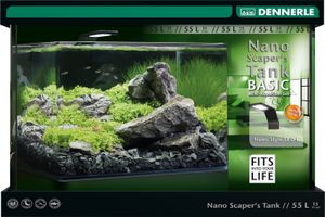Dennerle Nano Scaper's Tank Basic 55 L Panorama  Nano Aquarium mit LED Style