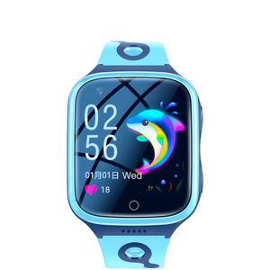4G Kids Smart Watch Wi-Fi Wasserdichte IP67 Videotelefonanrufverfolgung Android Smartwatch, Blau,