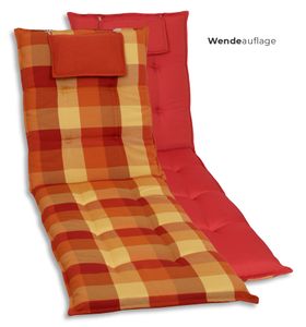 GO-DE Textil, Liegenauflage Rollliege, Einzelauflage, Farbe: rot, Maße: 190 cm x 60 cm x 7 cm, Rueckenhoehe: 72 cm