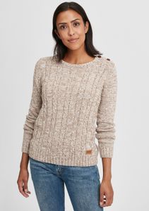 OXMO OXPhia Damen Strickpullover Grobstrick Pullover mit Rundhals-Ausschnitt 100% Baumwolle Regular fit