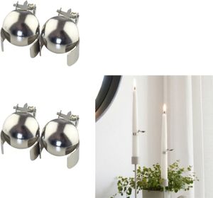 INF Automatischer Kerzenlöscher 4er-Pack Silber
