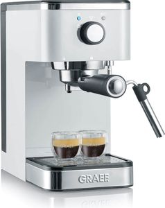 GRAEF Salita ES 401EU Siebträger-Espressomaschine, weiß –15 Bar, 1,25 Liter Wassertank, Milchschaum, Heißwasserfunktion, 1450 W inkl. Zubehör