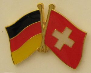 Schweiz / Deutschland Freundschafts Pin Anstecker Flagge Fahne Nationalflagge Schweizerfahne
