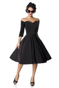 Belsira Premium Vintage Swing-Kleid, Farbe: Schwarz, Größe: 2XL