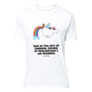 Mr. & Mrs. Panda Größe M T-Shirt Einhorn Pegasus - Weiß - Geschenk, Party, Tshirt, Frauen, Spielen, Herrn, Einhörner, Regenbogen, Einhorn Deko, Glitzer, Unicorn