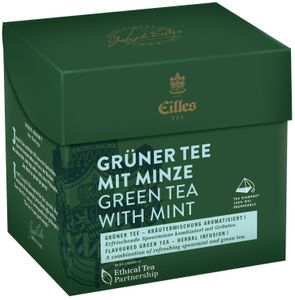 EILLES TEE Tea Diamond GRÜNER TEE MIT MINZE im Pyramidenbeutel, 20er Box EILLES TEE Tea Diamond GRÜNER TEE MIT MINZE im Pyramidenbeutel, 20er Box