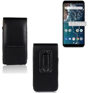 K-S-Trade Gürteltasche kompatibel mit Xiaomi Mi A2  Schutz-Hülle Handy-Hülle mit Magnetverschluss  Holster in schwarz