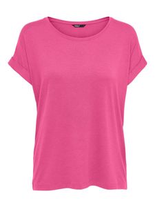 ONLY Damen Basic T-Shirt Einfarbig Rundhals Ausschnitt Kurzarm Top Oberteil | XXL