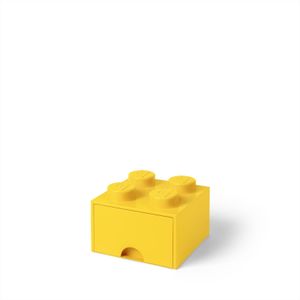 LEGO Aufbewahrungsbox mit Schublade mit 4 Noppen, gelb